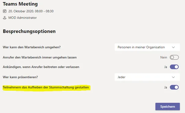 Abbildung aus „Permanent „On Mute” in Teams-Besprechungen“